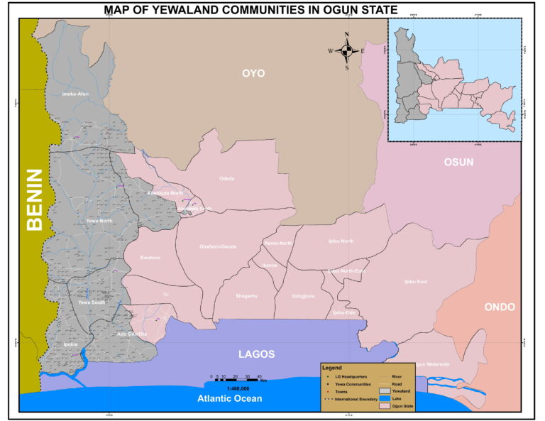 Map of Yewa - Yewa People Development Council